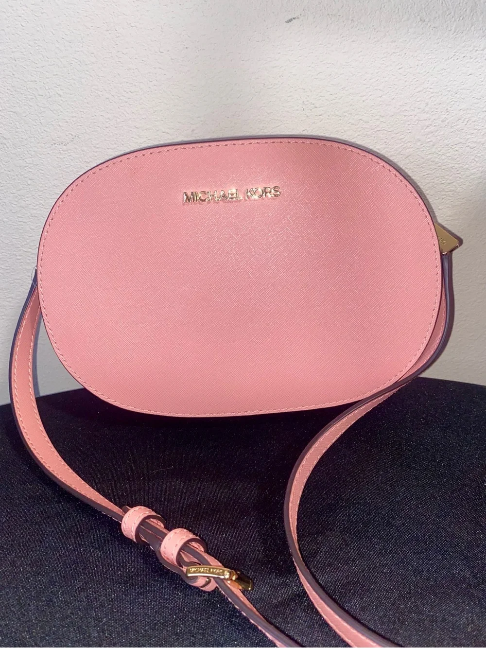 Michael Kors Pink Saffiano Crossbody Oval Bag
